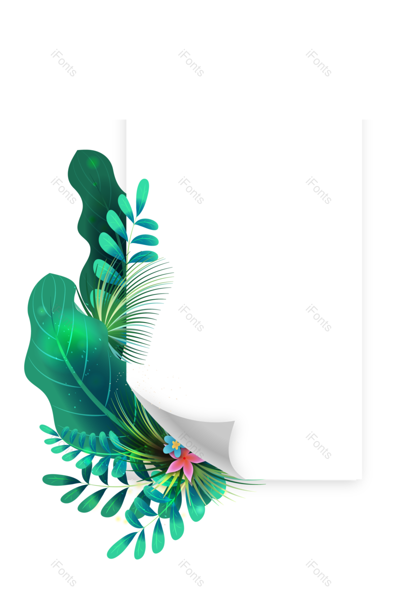 边框图片,矢量素材元素,花草PNG,树叶免抠素材